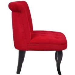 Fauteuil Crapaud MELOSIA - Velours Rouge -VIDAXL || Songmics Soldes 79359613 4