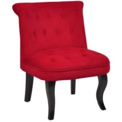 Fauteuil Crapaud MELOSIA - Velours Rouge -VIDAXL || Songmics Soldes 79359613 5