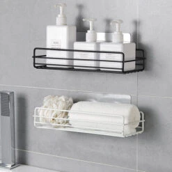 SVKBJROY Étagères De Salle De Bain Murales, étagères Flottantes, Noir, étagère Adhésive, étagères De Rangement Murales, étagère Sans Perforation Pour Cuisine, Salle De Bain, Salon, Chambre, Bureau, Bi -VIDAXL || Songmics Soldes 79852918 2