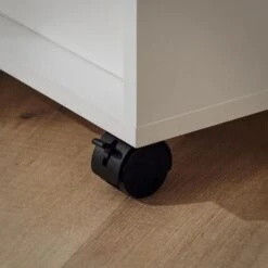 Bout De Canapé Table Café Roulante Avec 2 étagères De Rangement, 2 Niveaux Bibliothèque à Roulettes FBT34-W SoBuy® -VIDAXL || Songmics Soldes 8039427 5