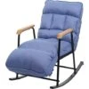 Fauteuil à Bascule Relaxation Fonction Inclinable En Métal Et Tissu/textile Bleu -VIDAXL || Songmics Soldes 80394778 1