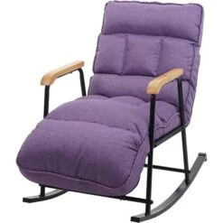 Fauteuil à Bascule Relaxation Fonction Inclinable En Métal Et Tissu/textile Violet-lilas