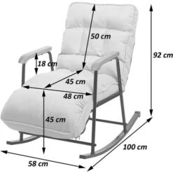Fauteuil à Bascule Relaxation Fonction Inclinable En Métal Et Tissu/textile Violet-lilas -VIDAXL || Songmics Soldes 80394812 3