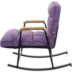 Fauteuil à Bascule Relaxation Fonction Inclinable En Métal Et Tissu/textile Violet-lilas -VIDAXL || Songmics Soldes 80394812 5