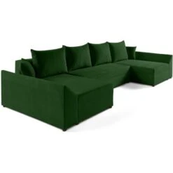 Mike - Canapé Panoramique En U - 7 Places - Convertible - Avec Coffre - En Velours -VIDAXL || Songmics Soldes 80395029 4