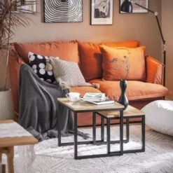 Tables Basses Gigognes - Set De 2 - Lot De 2 Tables D'appoint Empilables FBT42-N SoBuy® -VIDAXL || Songmics Soldes 8039543 2