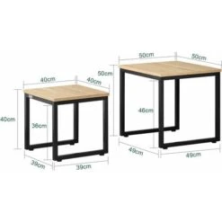 Tables Basses Gigognes - Set De 2 - Lot De 2 Tables D'appoint Empilables FBT42-N SoBuy® -VIDAXL || Songmics Soldes 8039543 3