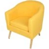 Fauteuil Scandinave En Tissu-Fauteuil Pieds Bois Hévéa Massif-Tissu Effet Feutrine 64*60*70cm Jaune -VIDAXL || Songmics Soldes 80872580 1