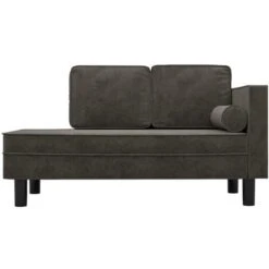 Canapé-lit Canapé Convertible Réversible 2 Places Gris Foncé Velours -VIDAXL || Songmics Soldes 80970061 3