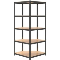 Étagère D'angle à 5 Niveaux | Meuble De Rangement Etabli D'atelier Anthracite Acier Bois D'ingénierie 89048 -VIDAXL || Songmics Soldes 81167587 5