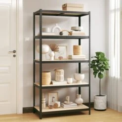Étagère De Rangement 5 Niveaux | Meuble De Rangement Meuble Étagère Anthracite Acier Bois Ingénierie 75534