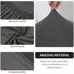 Housse De Fauteuil Cabriolet Extensible,Facile à Installer Et à Laver, Housse De Chaise Avec Accoudoirs Couverture De Fauteuil Chesterfield Pour Comptoir Bar Salon Salle De Réunion,Gris -VIDAXL || Songmics Soldes 81193787 4
