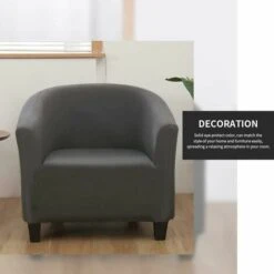 Housse De Fauteuil Cabriolet Extensible,Facile à Installer Et à Laver, Housse De Chaise Avec Accoudoirs Couverture De Fauteuil Chesterfield Pour Comptoir Bar Salon Salle De Réunion,Gris -VIDAXL || Songmics Soldes 81193787 5