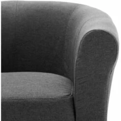 Fauteuil Gris Foncé Tissu,design élégant,pour Salon -VIDAXL || Songmics Soldes 81202496 4
