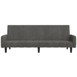 Canapé Convertible - Moderne Salon Canapé-lit à 2 Places - Gris Foncé Velours,220x84,5x69 Cm -VIDAXL || Songmics Soldes 81380153 4