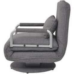 Fauteuil Pivotant Et Canapé-lit Gris Foncé Tissu VidaXL -VIDAXL || Songmics Soldes 8171611 4