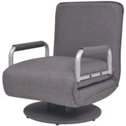 Fauteuil Pivotant Et Canapé-lit Gris Foncé Tissu VidaXL -VIDAXL || Songmics Soldes 8171611 5