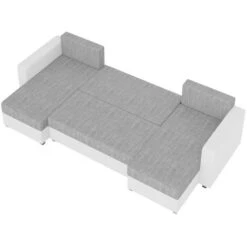 Romy - Canapé Panoramique En U - 7 Places - Convertible Avec Coffre - En Tissu Et PU -VIDAXL || Songmics Soldes 82401481 3