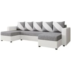 Romy - Canapé Panoramique En U - 7 Places - Convertible Avec Coffre - En Tissu Et PU -VIDAXL || Songmics Soldes 82401481 4