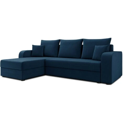 Harvey - Canapé D'angle Réversible - Convertible - Avec Coffre - En Velours - 4 Places - Style Contemporain 6 Harvey - Canapé D'angle Réversible - Convertible - Avec Coffre - En Velours - 4 Places - Style Contemporain – Image 4