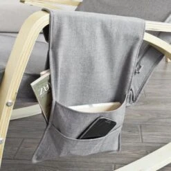 Rocking Chair Fauteuil à Bascule Berçante Avec Repose-pieds Réglable Bouleau + 1 Pochette Latérale Gratuite FST18-DG SoBuy® -VIDAXL || Songmics Soldes 8349658 4