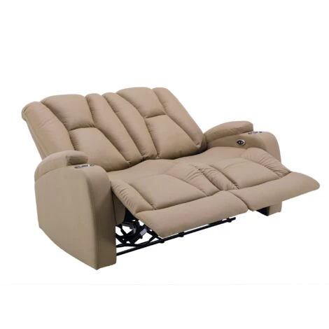 Canapé 2 Places Relax électrique En Tissu Microfibre Beige EL CLARENCE 7 Canapé 2 Places Relax électrique En Tissu Microfibre Beige EL CLARENCE – Image 5