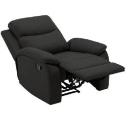 Fauteuil Relax En Tissu Noir JACOB -VIDAXL || Songmics Soldes 83831872 4