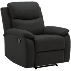 Fauteuil Relax En Tissu Noir JACOB -VIDAXL || Songmics Soldes 83831872 5
