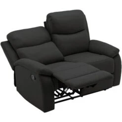 Canapé Relax En Tissu Noir 2 Places JACOB 10 Canapé Relax En Tissu Noir 2 Places JACOB -VIDAXL || Songmics Soldes 83831873 4