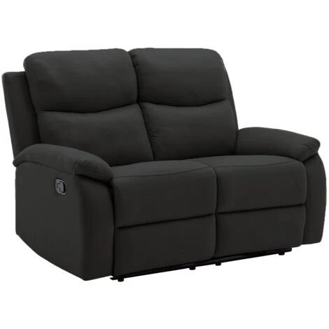 Canapé Relax En Tissu Noir 2 Places JACOB 7 Canapé Relax En Tissu Noir 2 Places JACOB – Image 5