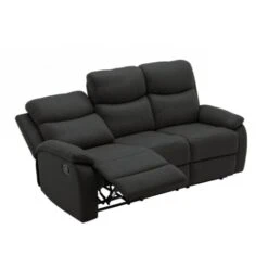 Canapé Relax En Tissu Noir 3 Places JACOB 10 Canapé Relax En Tissu Noir 3 Places JACOB -VIDAXL || Songmics Soldes 83831878 4
