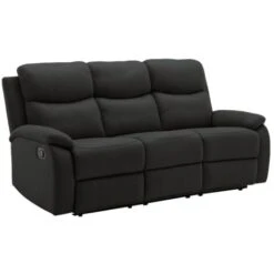 Canapé Relax En Tissu Noir 3 Places JACOB 11 Canapé Relax En Tissu Noir 3 Places JACOB -VIDAXL || Songmics Soldes 83831878 5