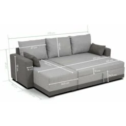 BUDWING Canapé D'angle Réversible (droite Et Gauche) Convertible 3 Places Tissu Gris Leah 230x80x70 Cm -VIDAXL || Songmics Soldes 83863285 3