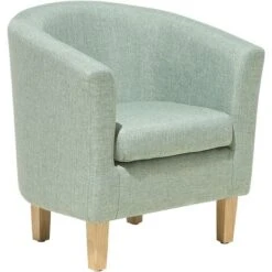 Fauteuil Club Type Cabriolet En Tissu Vert De Qualité Avec Repose-pied Assorti Pour Chambre Ou Salon Au Design Moderne Et Scandinave Beliani -VIDAXL || Songmics Soldes 8629143 4