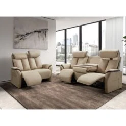 Canapé Relaxation électrique En Nubuck Beige Kondort - 1, 2 Ou 3 Places - Nombre De Place(s) Fauteuil Relax électrique -VIDAXL || Songmics Soldes 86713807 3