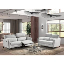 Canapé De Relaxation électrique En Tissu Bakay - 2 Couleurs - 1, 2 Ou 3 Places - Nombre De Place(s) Fauteuil - Couleur Gris Clair - Système Electrique -VIDAXL || Songmics Soldes 86718055 4