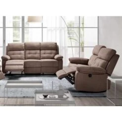 Canapé De Relaxation Manuel Ou électrique En Microfibre Marron Duka - 1, 2 Ou 3 Places - Nombre De Place(s) Fauteuil Relax Manuel -VIDAXL || Songmics Soldes 86718603 3