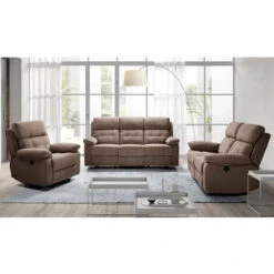 Canapé De Relaxation Manuel Ou électrique En Microfibre Marron Duka - 1, 2 Ou 3 Places - Nombre De Place(s) Fauteuil Relax Manuel -VIDAXL || Songmics Soldes 86718603 4