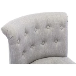 Fauteuil Crapaud En Lin Gris Clair MELOSIA -VIDAXL || Songmics Soldes 87155650 3