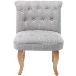 Fauteuil Crapaud En Lin Gris Clair MELOSIA -VIDAXL || Songmics Soldes 87155650 4