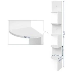 Songmics Étagère D'angle Étagère Murale Étagère En Forme Zigzag Bibliothèque Blanc LBC20WT -VIDAXL || Songmics Soldes 8719836 5