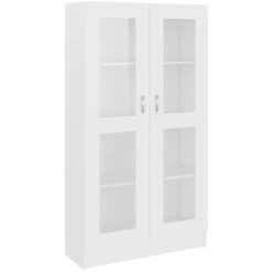 Elegant-Stil Armoire à Vitrine Blanc 82,5x30,5x150 Cm Aggloméré,Montage Facile,39,5 Kg -VIDAXL || Songmics Soldes 87462025 4