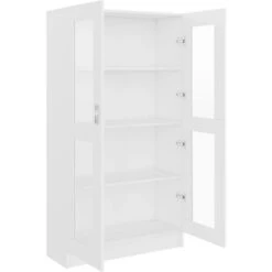 Elegant-Stil Armoire à Vitrine Blanc 82,5x30,5x150 Cm Aggloméré,Montage Facile,39,5 Kg -VIDAXL || Songmics Soldes 87462025 5