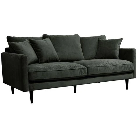 Canapé “Candice” 3 Places En Velours Vert Kaki - Atmosphera Créateur D'intérieur 3 Canapé “Candice” 3 Places En Velours Vert Kaki - Atmosphera Créateur D'intérieur
