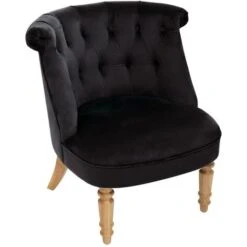 Fauteuil Velours Noir Crapaud - Atmosphera Créateur D'intérieur