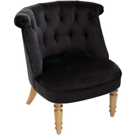 Fauteuil Velours Noir Crapaud - Atmosphera Créateur D'intérieur 3 Fauteuil Velours Noir Crapaud - Atmosphera Créateur D'intérieur