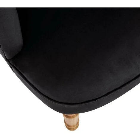 Fauteuil Velours Noir Crapaud - Atmosphera Créateur D'intérieur 5 Fauteuil Velours Noir Crapaud - Atmosphera Créateur D'intérieur – Image 3
