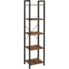 VASAGLE Étagère à 5 Niveaux, Bibliothèque, Meuble De Rangement, Avec Sructure En Acier, Pour Salon, Bureau, Entrée, Style Industriel, Marron Rustique Et Noir Par SONGMICS LLS100B01 -VIDAXL || Songmics Soldes 88217123 1