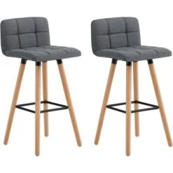 Lot De 2 Tabourets De Bar Cuisine Dossier Repose-Pieds Haute Qualité FST50-DGX2 SoBuy®