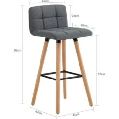 Lot De 2 Tabourets De Bar Cuisine Dossier Repose-Pieds Haute Qualité FST50-DGX2 SoBuy® -VIDAXL || Songmics Soldes 8848405 3